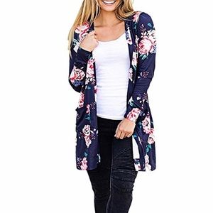 Olrain Navy Open Front Cardigan
